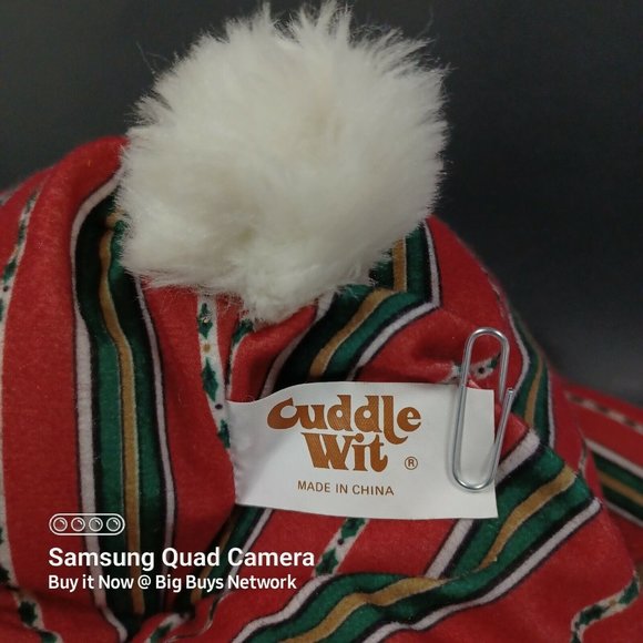 CUDDLE WIT 15" White Christmas Teddy Bear Plush in Mini-Bear Slippers & XMAS Hat - Picture 12 of 12